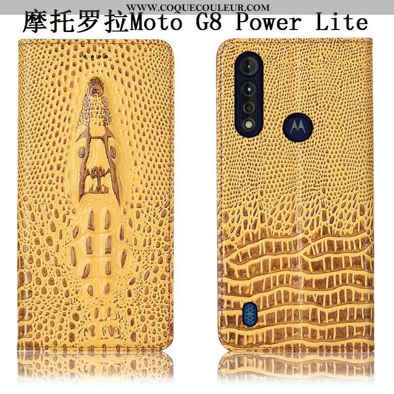 Coque Moto G8 Power Lite Protection Téléphone Portable Incassable, Housse Moto G8 Power Lite Cuir Vé
