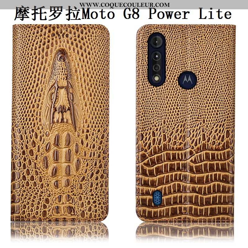 Coque Moto G8 Power Lite Protection Téléphone Portable Incassable, Housse Moto G8 Power Lite Cuir Vé