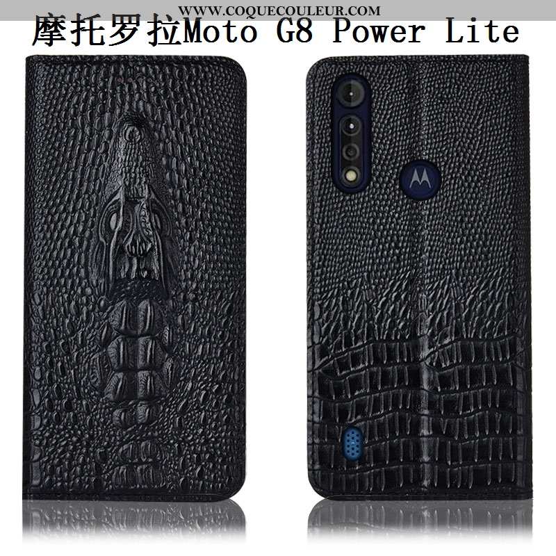 Housse Moto G8 Power Lite Protection Téléphone Portable Étui, Étui Moto G8 Power Lite Cuir Véritable