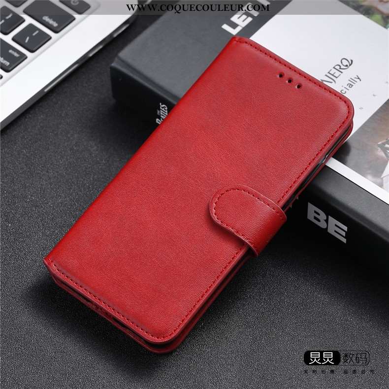 Coque Moto G8 Power Lite Cuir Étui Coque, Housse Moto G8 Power Lite Silicone Clamshell Rouge