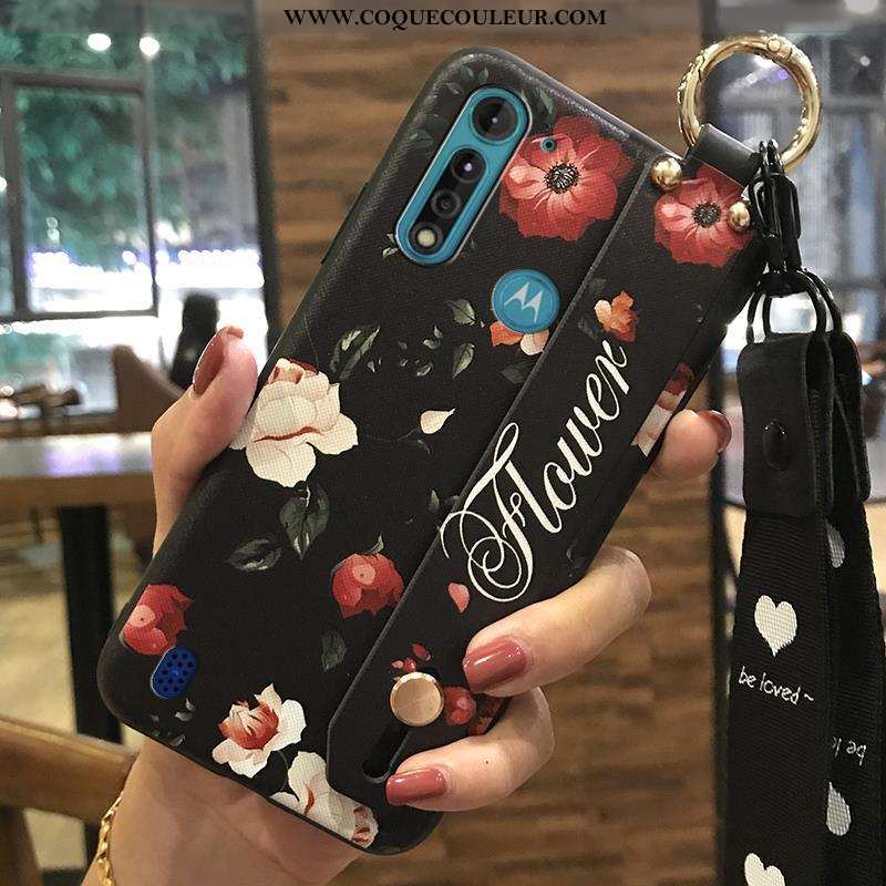 Étui Moto G8 Power Lite Ornements Suspendus Fluide Doux Fleur, Coque Moto G8 Power Lite Tendance Pro