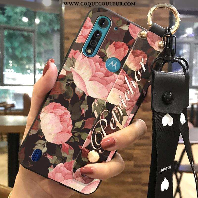 Étui Moto G8 Power Lite Ornements Suspendus Fluide Doux Fleur, Coque Moto G8 Power Lite Tendance Pro