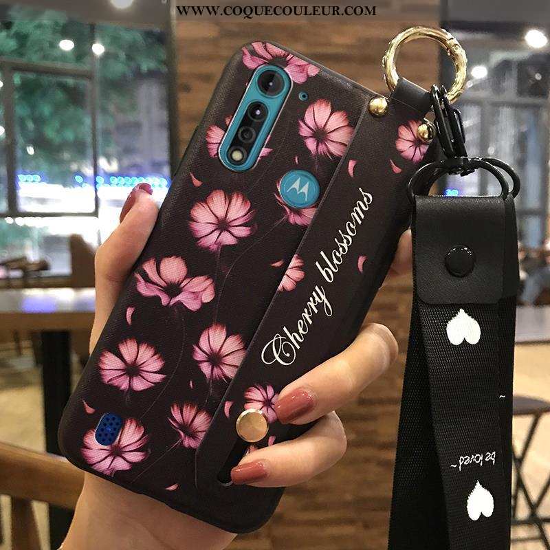 Étui Moto G8 Power Lite Ornements Suspendus Fluide Doux Fleur, Coque Moto G8 Power Lite Tendance Pro