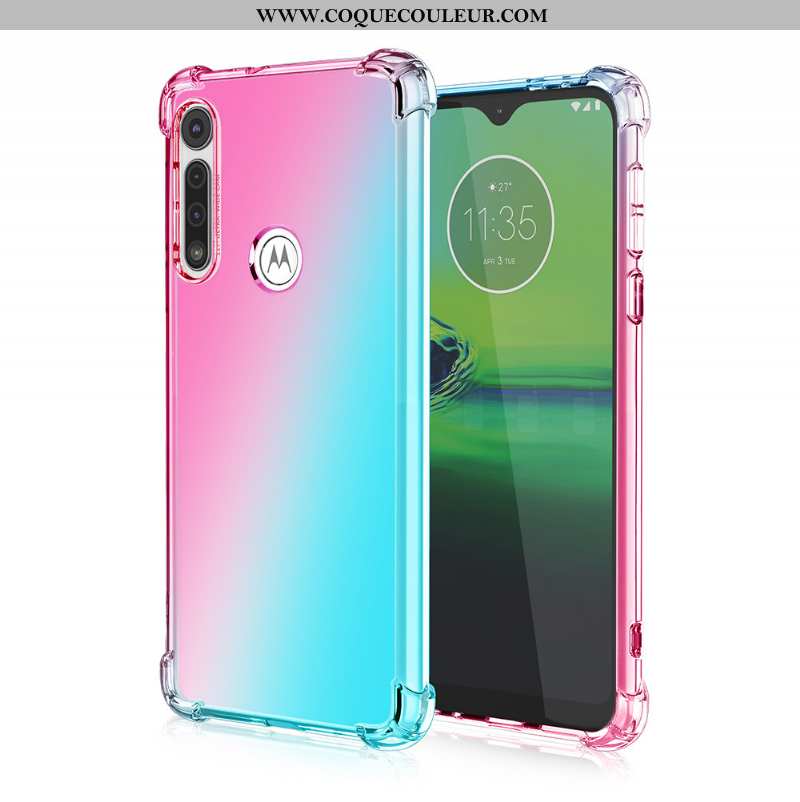 Housse Moto G8 Power Lite Incassable Rose Dégradé, Étui Moto G8 Power Lite Téléphone Portable Coque