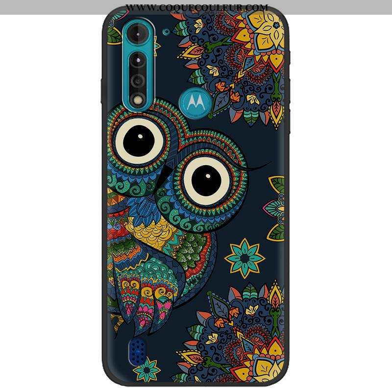 Étui Moto G8 Power Lite Créatif Délavé En Daim, Coque Moto G8 Power Lite Dessin Animé Camouflage