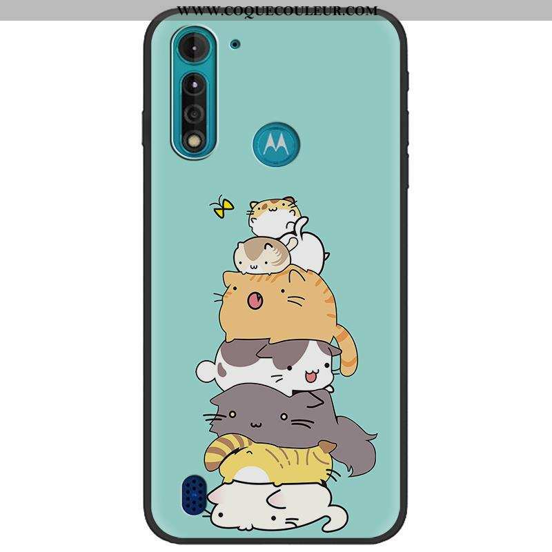 Étui Moto G8 Power Lite Créatif Délavé En Daim, Coque Moto G8 Power Lite Dessin Animé Camouflage