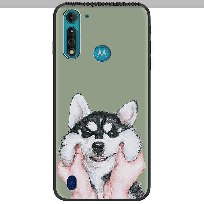 Étui Moto G8 Power Lite Créatif Délavé En Daim, Coque Moto G8 Power Lite Dessin Animé Camouflage