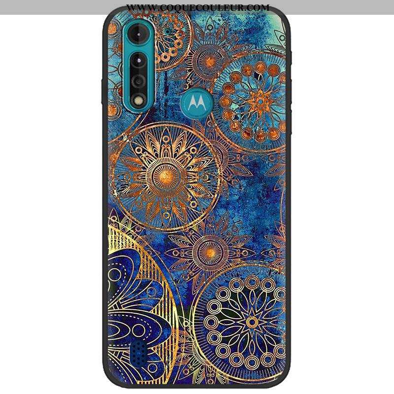 Étui Moto G8 Power Lite Créatif Délavé En Daim, Coque Moto G8 Power Lite Dessin Animé Camouflage