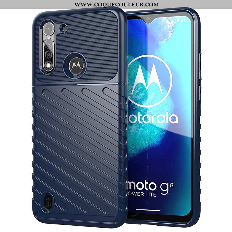 Housse Moto G8 Power Lite Protection Coque Noir, Étui Moto G8 Power Lite Incassable Noir