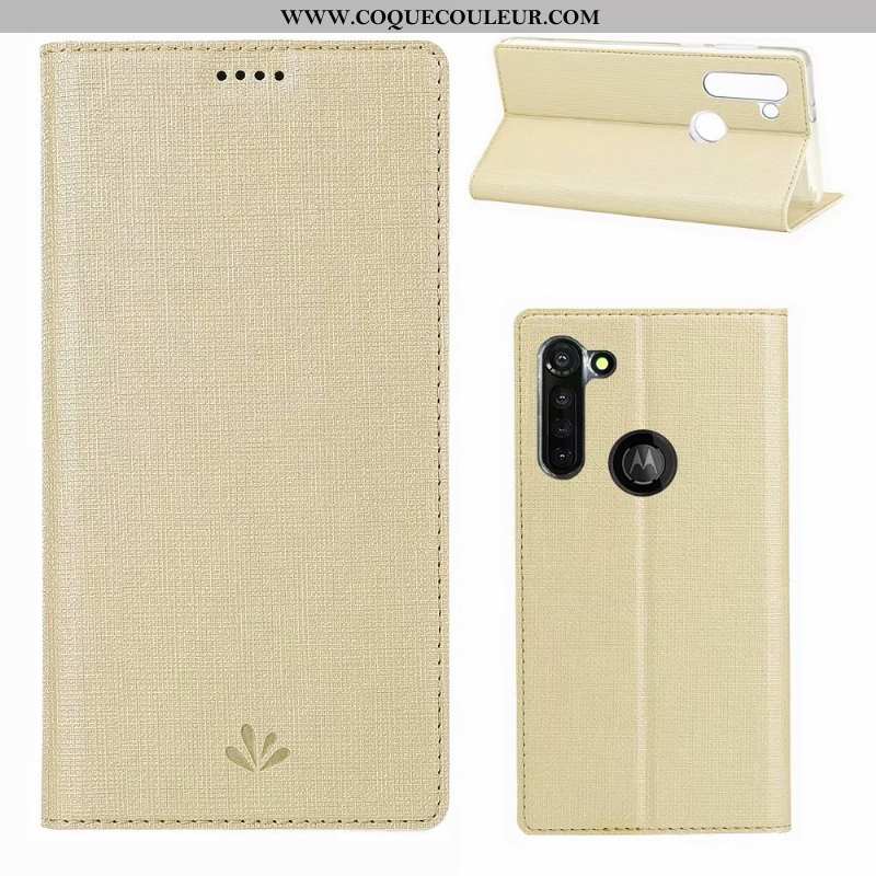 Étui Moto G8 Power Cuir Tissu Téléphone Portable, Coque Moto G8 Power Modèle Fleurie Gris