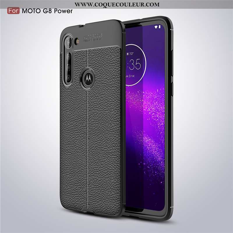 Étui Moto G8 Power Cuir Fluide Doux, Coque Moto G8 Power Modèle Fleurie Antidérapant Rouge