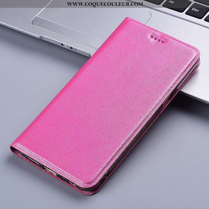 Coque Moto G8 Power Protection Téléphone Portable Soie, Housse Moto G8 Power Cuir Tout Compris Rose