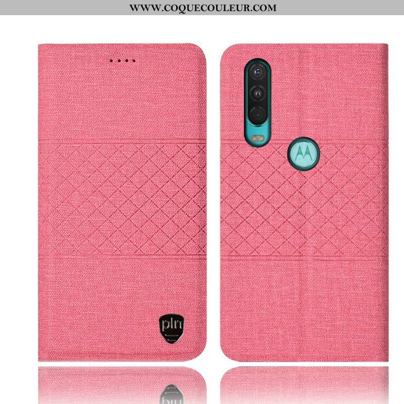 Étui Motorola One Action Protection Coque Lin, Motorola One Action Cuir Tout Compris Noir