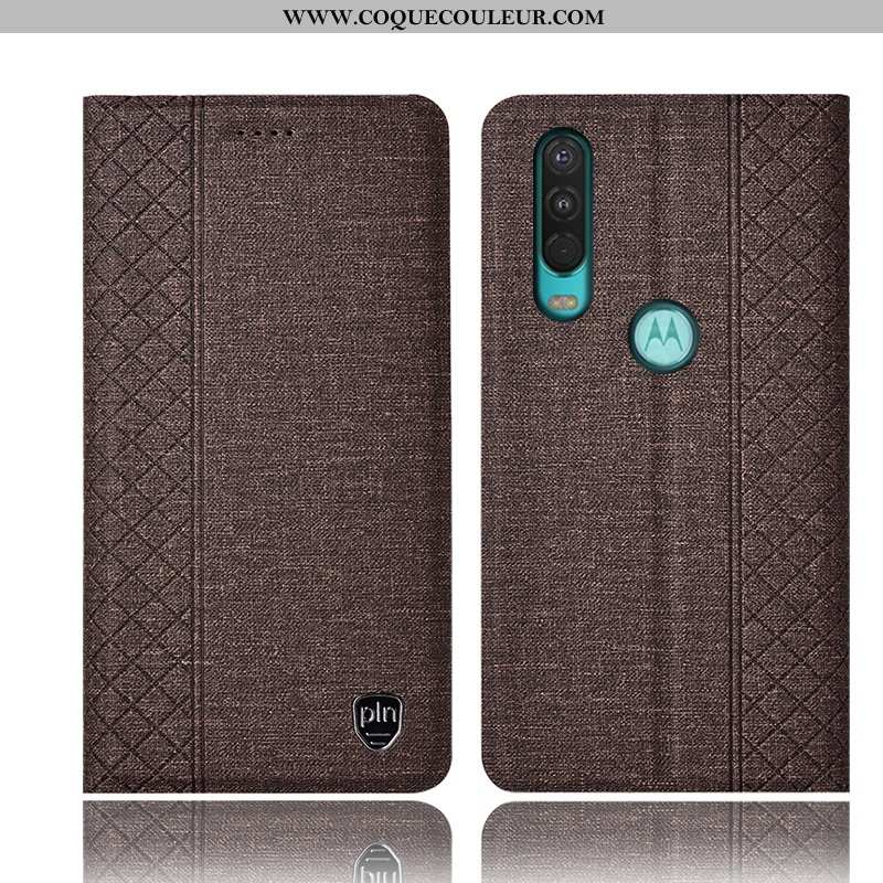 Étui Motorola One Action Cuir Housse Coque, Coque Motorola One Action Protection Tout Compris Noir