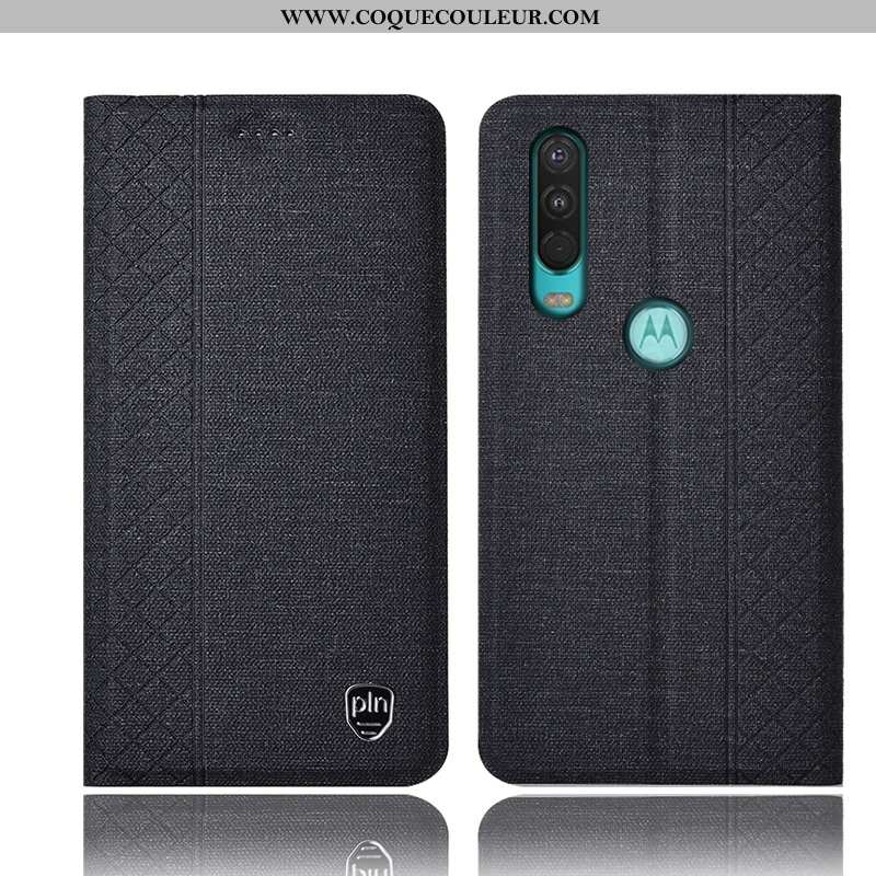 Étui Motorola One Action Cuir Housse Coque, Coque Motorola One Action Protection Tout Compris Noir