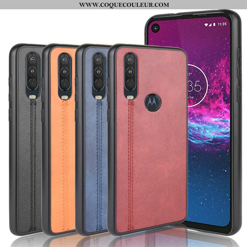 Coque Motorola One Action Protection Bovins Rouge, Housse Motorola One Action Modèle Fleurie Télépho