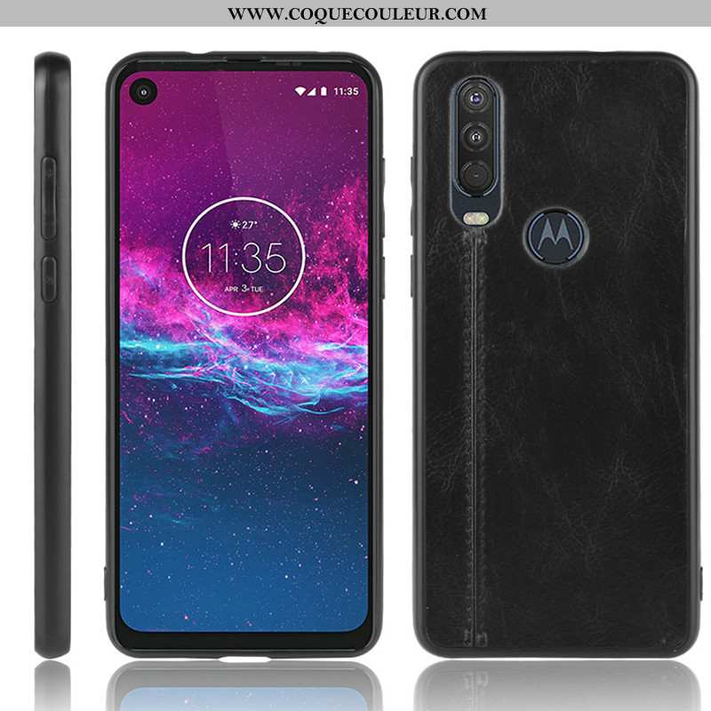 Coque Motorola One Action Protection Bovins Rouge, Housse Motorola One Action Modèle Fleurie Télépho