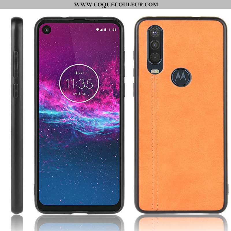 Coque Motorola One Action Protection Bovins Rouge, Housse Motorola One Action Modèle Fleurie Télépho