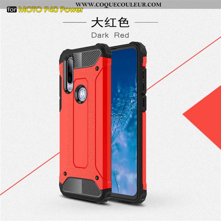 Housse Motorola One Action Tendance Coque Étui, Étui Motorola One Action Protection Rouge