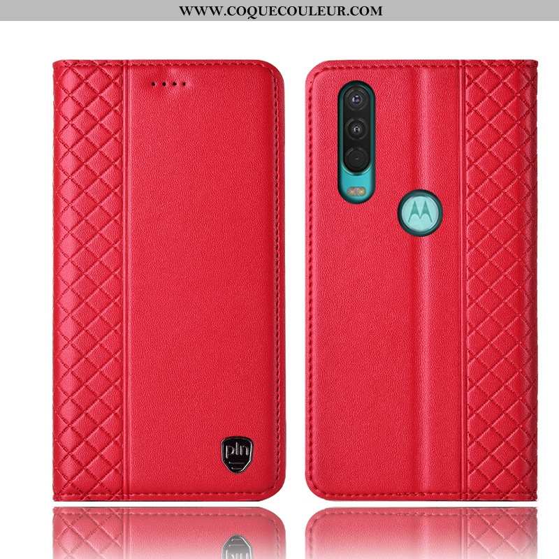 Housse Motorola One Action Cuir Véritable Coque, Étui Motorola One Action Protection Téléphone Porta