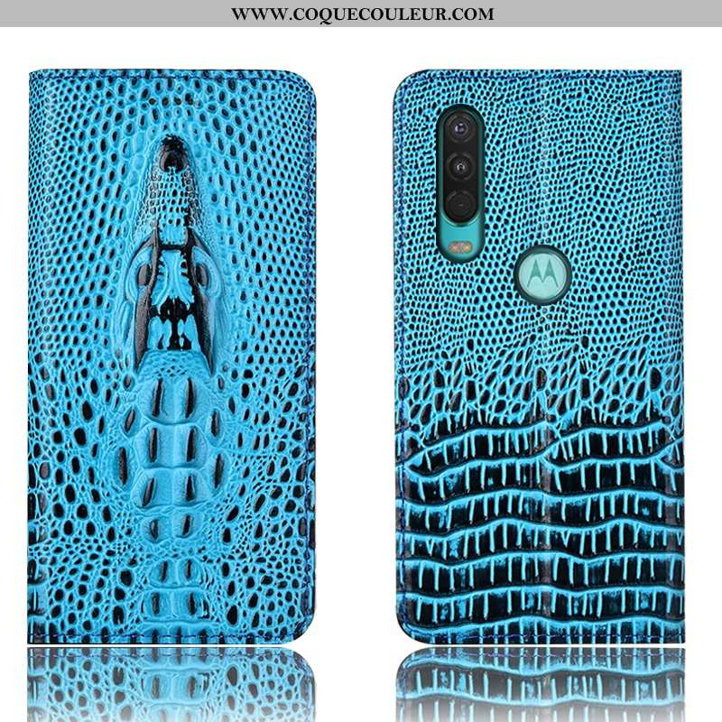 Coque Motorola One Action Protection Tout Compris Bleu, Housse Motorola One Action Cuir 2020 Bleu