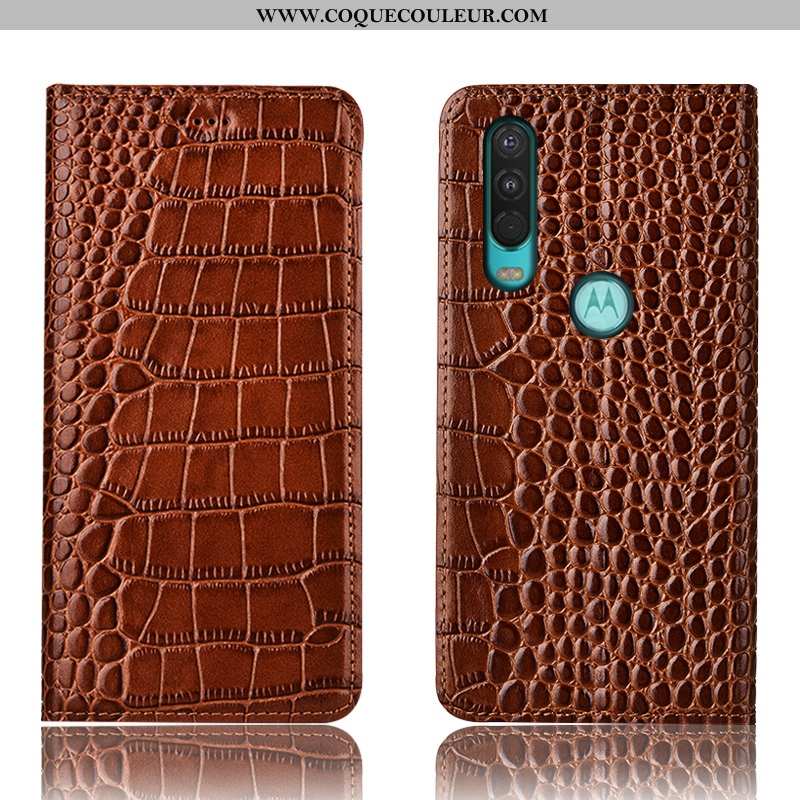 Housse Motorola One Action Protection Tout Compris Étui, Étui Motorola One Action Cuir Véritable Mar