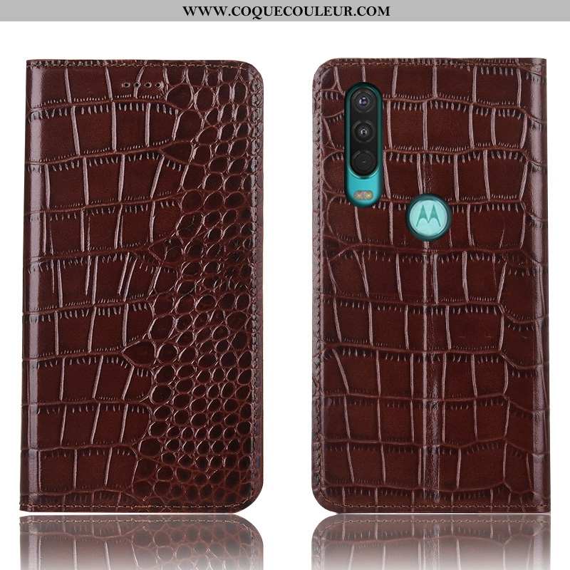 Housse Motorola One Action Protection Tout Compris Étui, Étui Motorola One Action Cuir Véritable Mar