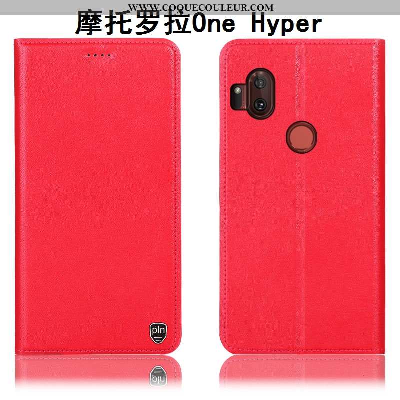 Coque Motorola One Hyper Cuir Véritable Protection Orange, Housse Motorola One Hyper Modèle Fleurie 