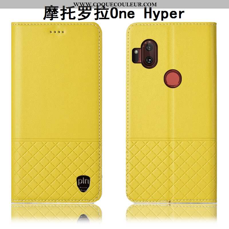 Coque Motorola One Hyper Protection Housse Coque, Motorola One Hyper Cuir Véritable Étui Marron