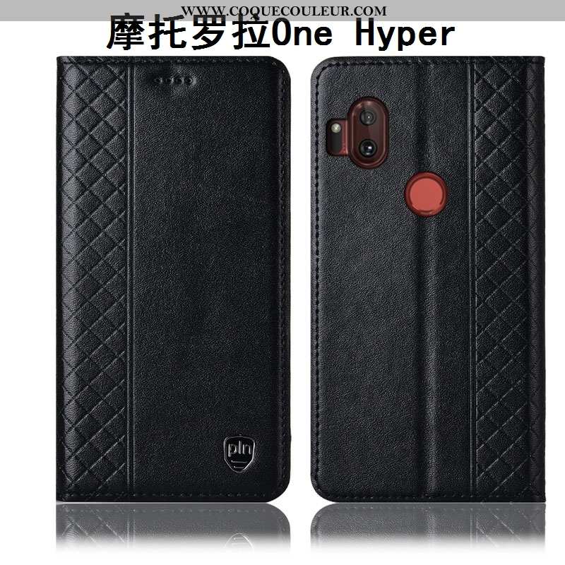 Coque Motorola One Hyper Cuir Véritable Téléphone Portable Étui, Housse Motorola One Hyper Protectio