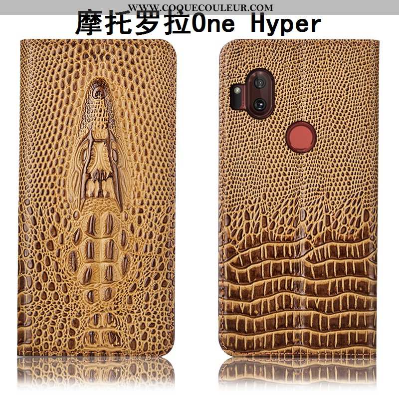 Housse Motorola One Hyper Protection Bleu Housse, Étui Motorola One Hyper Cuir Véritable