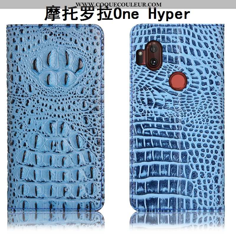 Coque Motorola One Hyper Protection Crocodile Téléphone Portable, Housse Motorola One Hyper Cuir Vér