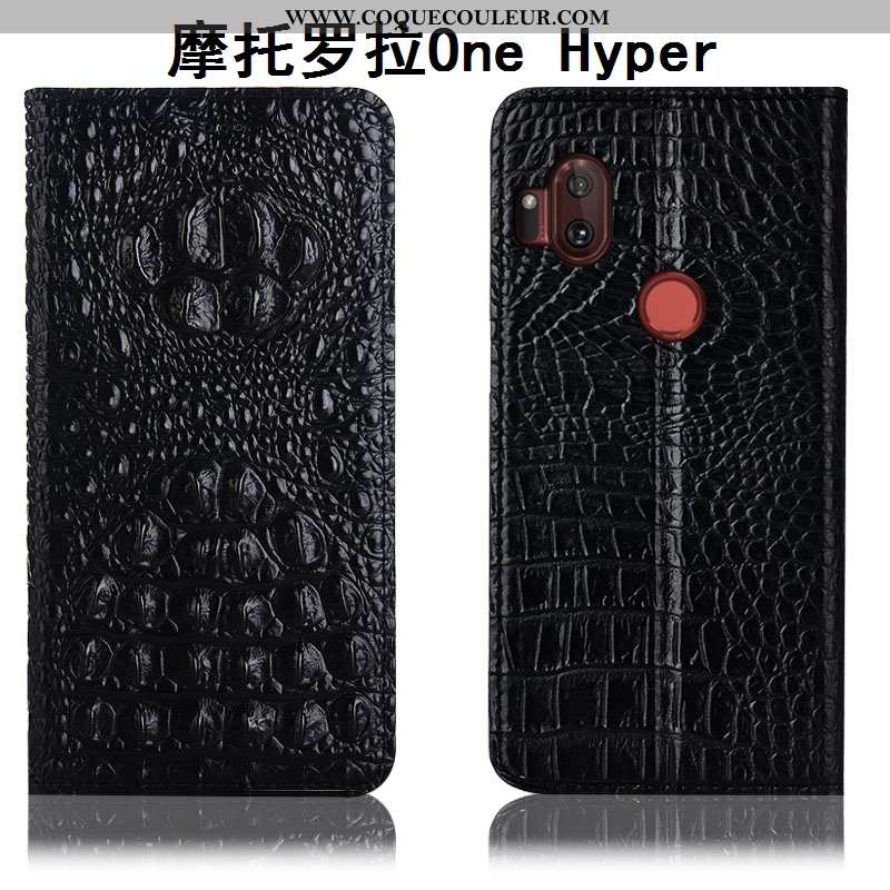 Coque Motorola One Hyper Protection Crocodile Téléphone Portable, Housse Motorola One Hyper Cuir Vér