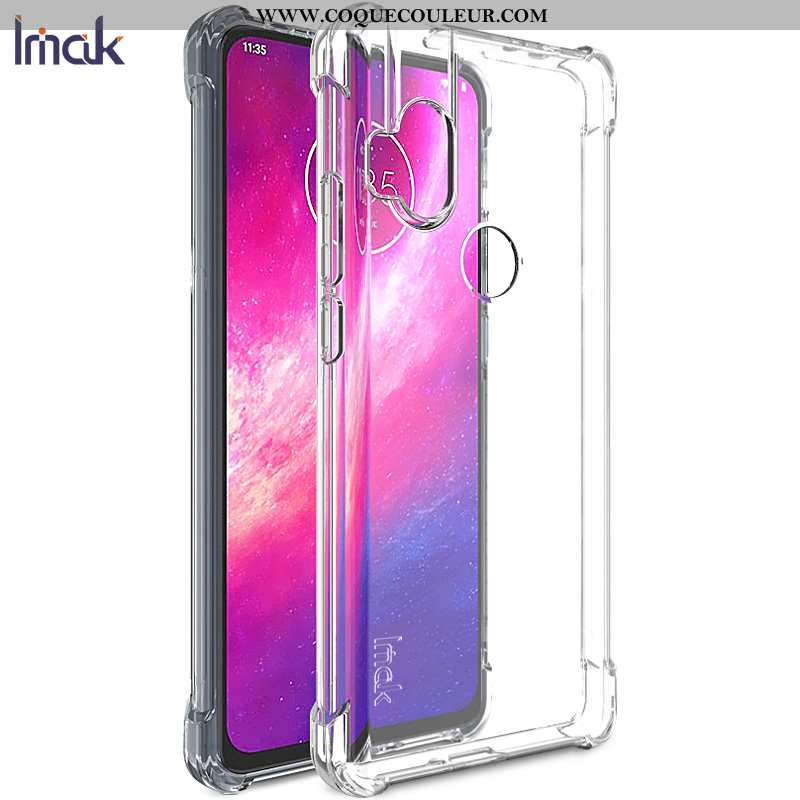 Étui Motorola One Hyper Fluide Doux Noir Incassable, Coque Motorola One Hyper Protection Téléphone P