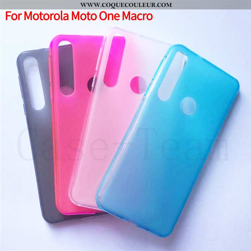 Étui Motorola One Macro Protection Tissu Étui, Coque Motorola One Macro Téléphone Portable Bleu