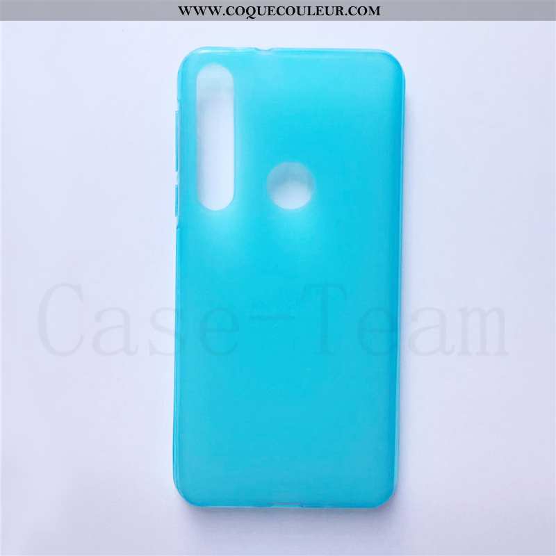 Étui Motorola One Macro Protection Tissu Étui, Coque Motorola One Macro Téléphone Portable Bleu