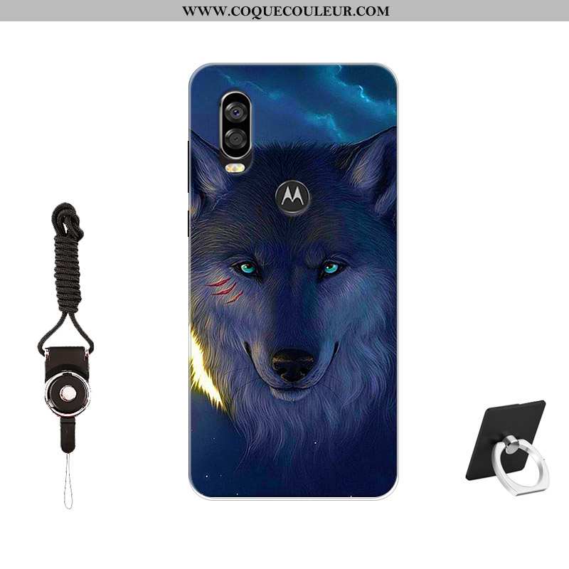 Étui Motorola One Vision Fluide Doux Coque Tendance, Motorola One Vision Silicone Tempérer Noir