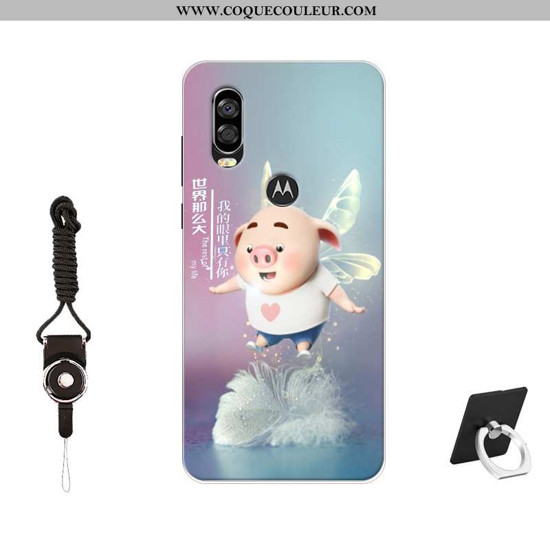 Étui Motorola One Vision Fluide Doux Coque Tendance, Motorola One Vision Silicone Tempérer Noir