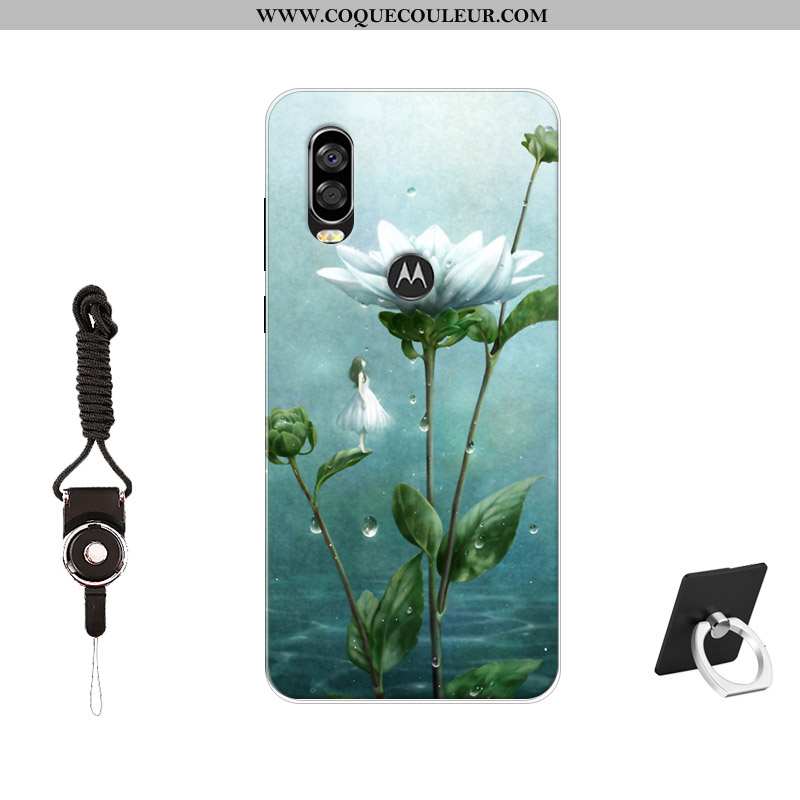 Étui Motorola One Vision Fluide Doux Coque Tendance, Motorola One Vision Silicone Tempérer Noir