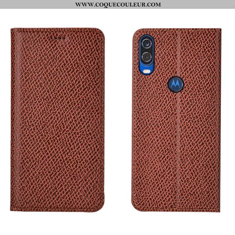 Étui Motorola One Vision Modèle Fleurie Orange Housse, Coque Motorola One Vision Protection Mesh