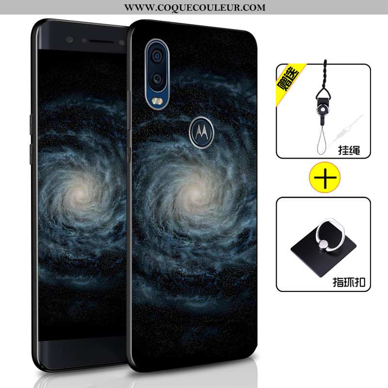 Coque Motorola One Vision Protection Incassable Bleu, Housse Motorola One Vision Fluide Doux Bleu