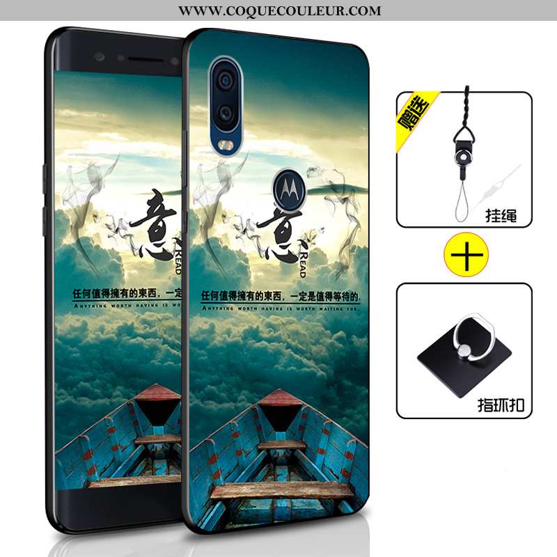 Coque Motorola One Vision Protection Incassable Bleu, Housse Motorola One Vision Fluide Doux Bleu