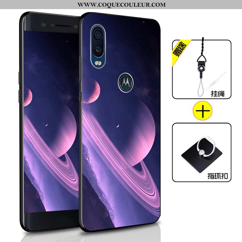 Coque Motorola One Vision Protection Incassable Bleu, Housse Motorola One Vision Fluide Doux Bleu