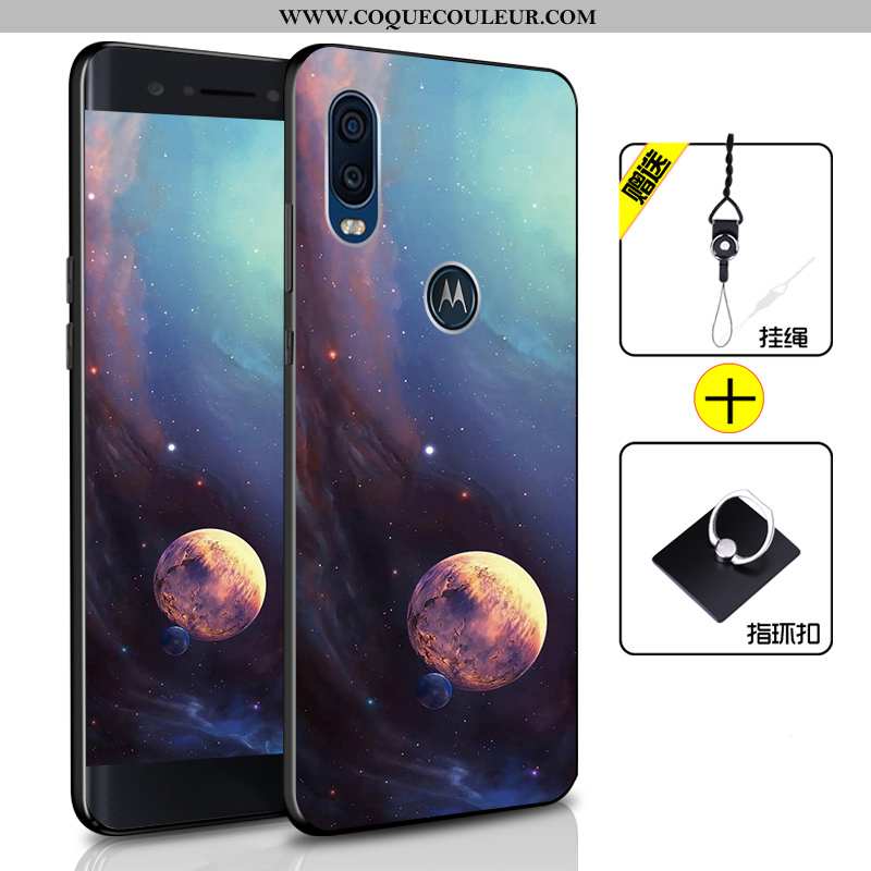 Coque Motorola One Vision Protection Incassable Bleu, Housse Motorola One Vision Fluide Doux Bleu