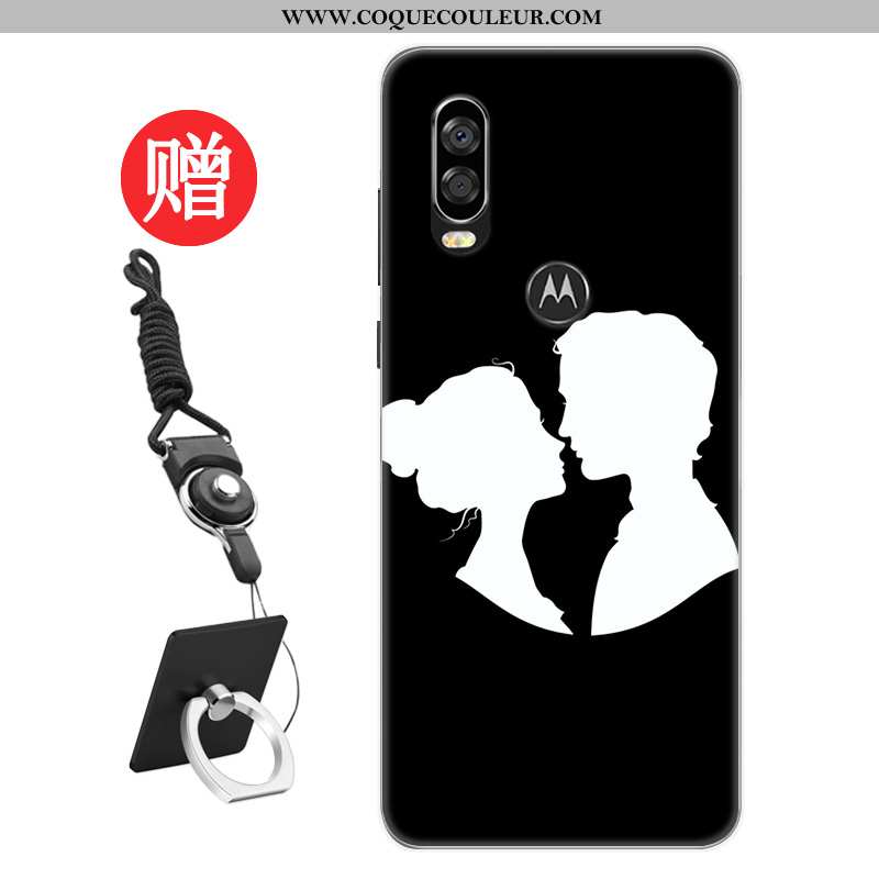 Housse Motorola One Vision Protection Coque Étui, Étui Motorola One Vision Personnalité Rat Rouge