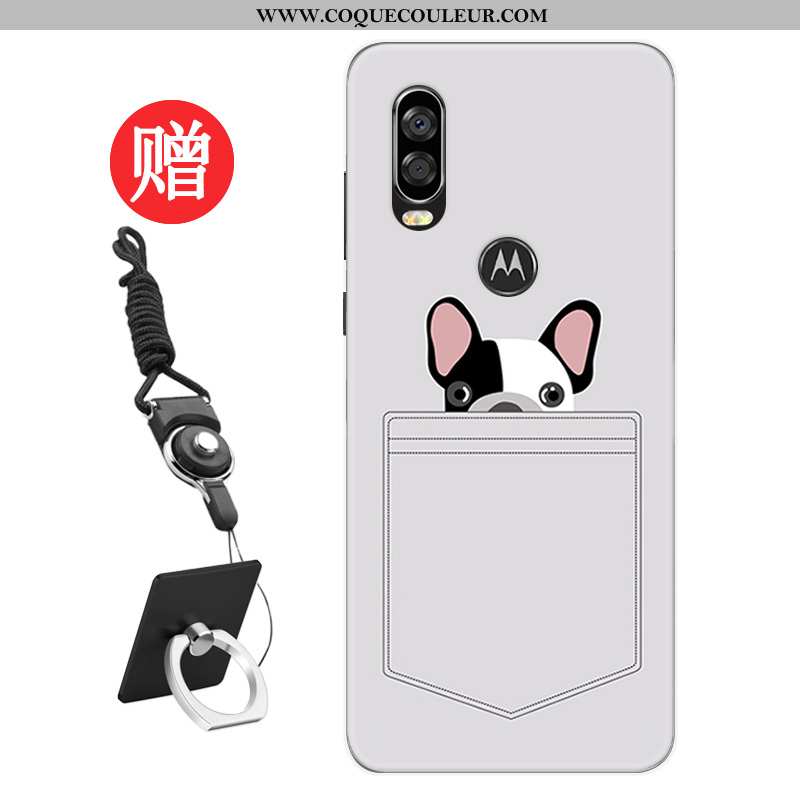 Housse Motorola One Vision Protection Coque Étui, Étui Motorola One Vision Personnalité Rat Rouge