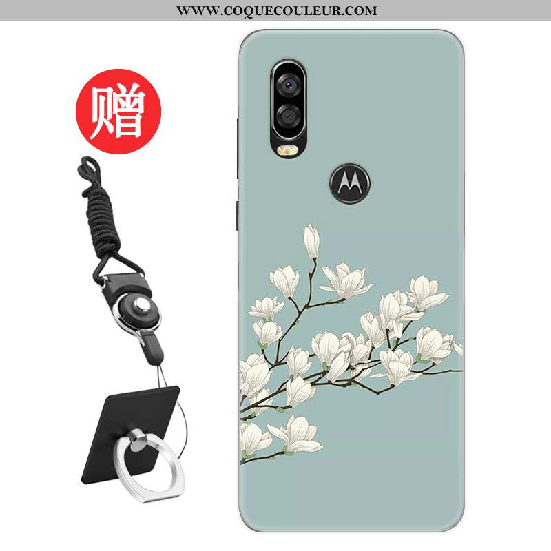 Housse Motorola One Vision Protection Coque Étui, Étui Motorola One Vision Personnalité Rat Rouge