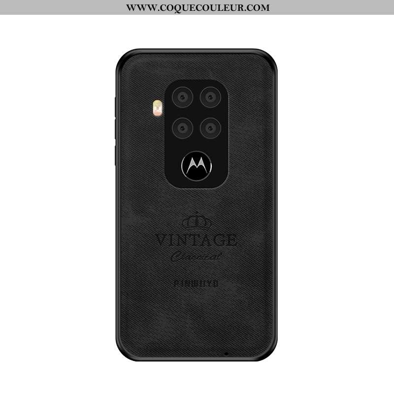 Coque Motorola One Zoom Ultra Noir Luxe, Housse Motorola One Zoom Légère Délavé En Daim