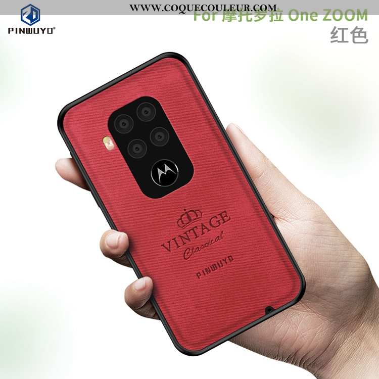 Coque Motorola One Zoom Ultra Noir Luxe, Housse Motorola One Zoom Légère Délavé En Daim