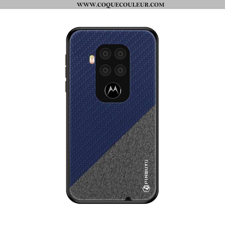 Housse Motorola One Zoom Ultra Bleu Marin Coque, Étui Motorola One Zoom Légère Toile Bleu Foncé
